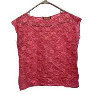 Henry Grethel Pink Lace Top Size Medium